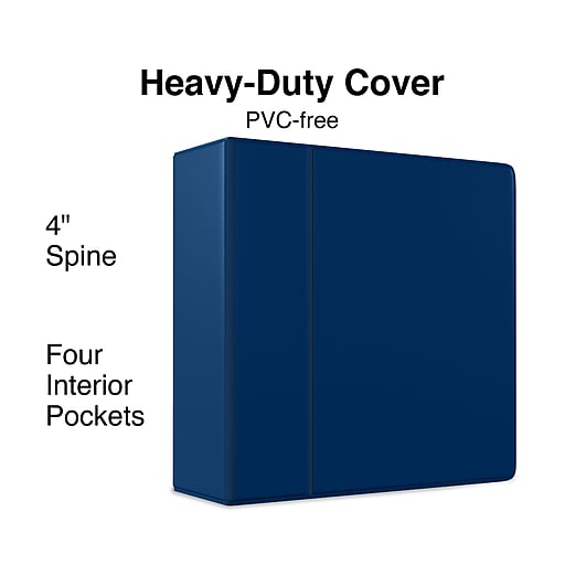 Staples 976046 4-Inch Staples Heavy-Duty Binder with D-Rings Blue