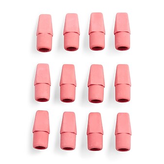 Staples Cap Erasers, Pink, Dozen (10903)