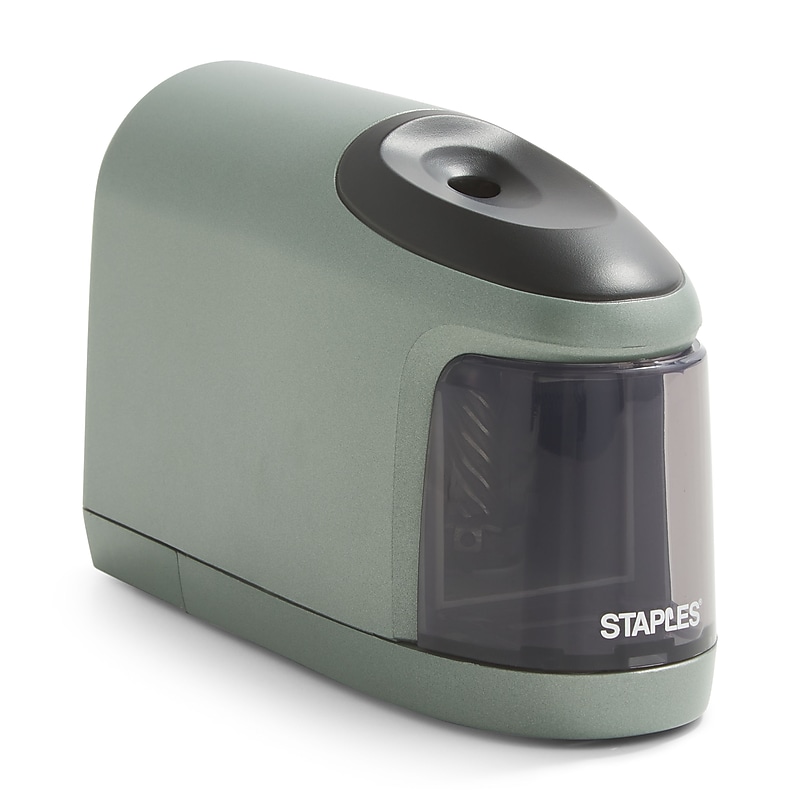 Staples® Slimline Battery Powered Pencil Sharpener, Silver/Black (17813) image 1
