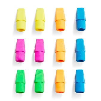 Staples Erasers, Assorted Colors, Dozen (771352)