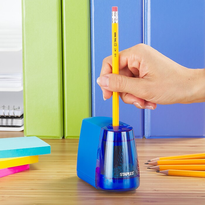Staples® Battery Powered Pencil Sharpener, Assorted Colors (27661