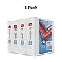 Staples Heavy Duty 3" 3-Ring View Binders, D-Ring, White, 4/Pack (56265CT/24693CT)~#|#~s1215577_sc7