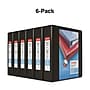Staples Heavy Duty 2" 3-Ring View Binders, D-Ring, Black, 6/Pack (56233CT/24684CT)~#|#~s1215594_sc7