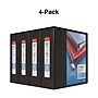 Staples Heavy Duty 4" 3-Ring View Binders, D-Ring, Black, 4/Pack (56235CT/24695CT)~#|#~s1215608_sc7