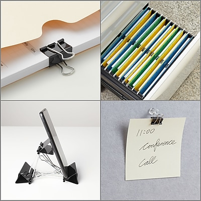 Staples Medium Binder Clips - 5/8 Inch Capacity, Black, 24-Pack For Office & School