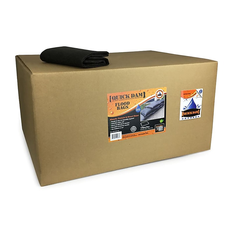 Quick Dam Water Flood Bags, 12" x 24", 120/Box (QD1224-120) image 1
