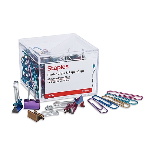 Staples Binder Clips & Paper Clips Combo Pack, 75/PK Staples