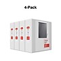 Staples 4" 3-Ring View Binders, D-Ring, White, 6/Pack (55414CT/26358CT)~#|#~s1216455_sc7
