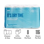 Perk™ Choose-A-Size Kitchen Paper Towels, 2-Ply, 116 Sheets/Roll, 8 Rolls/Pack (PK55113)