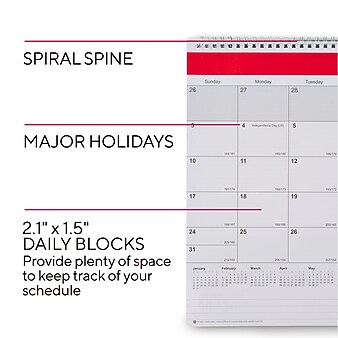Staples Multicolor 2022-2023 Monthly Wall School Calendars | Staples