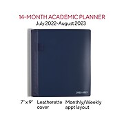2022-2023 Staples Academic 7" x 9" Weekly & Monthly Planner, Blue (ST60360-22)
