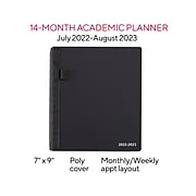 2022-2023 Staples Academic 7" x 9" Weekly & Monthly Planner, Black (ST25497-22)