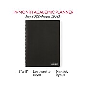 2022-2023 Staples Academic 8" x 11" Monthly Planner, Black (ST23571-22)