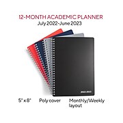 2022-2023 Staples Academic 5.5" x 8.5" Weekly & Monthly Planner, Each (ST29502-22)