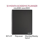2022-2023 Staples Academic 8.5" x 11" Weekly & Monthly Planner, Each (ST29438-22)