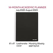 2022-2023 Staples 8" x 11" Weekly & Monthly Appointment Book, Black (ST60363-22)
