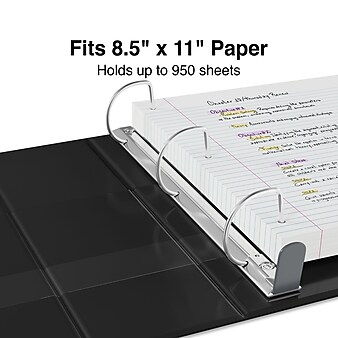 Staples Heavy Duty 5" 3-Ring Non-View Binder, D-Ring, Black (ST56260-CC)