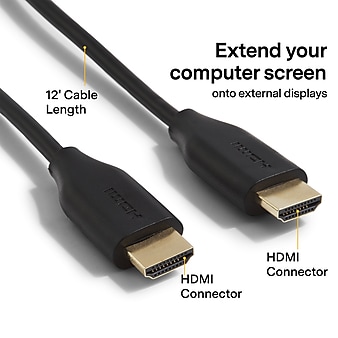 NXT Technologies™ NX29740 12' HDMI 4K Audio/Video Cable, Black