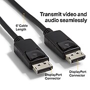 NXT Technologies™ NX51763 6' DisplayPort Audio/Video Cable, Black
