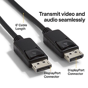 NXT Technologies 6' DisplayPort Audio/Video Cable, Black (NX60395)