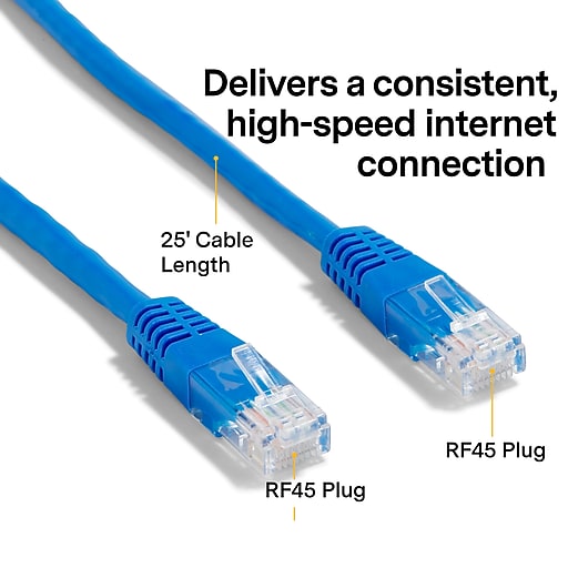 25 Feet Blue Cat6 5MHz UTP Ethernet LAN Network Cable 