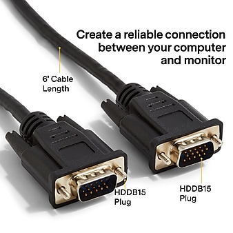 NXT Technologies™ 6' VGA/SVGA Cable, Black (NX29765)