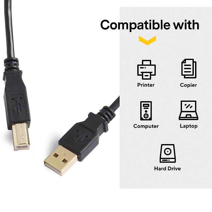 NXT Technologies™ 7' USB A Male/B Male, Black (NX29929) | Staples NXT Technologies™ 7' USB A Male/B Male, Black (NX29929) | Staples