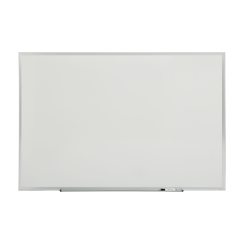 Staples Durable Magnetic Porcelain Dry-Erase Whiteboard, Aluminum Frame, 6' x 4' (52469/28332) image 1