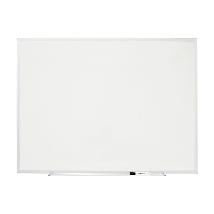 Staples Standard Durable Melamine Dry-Erase Whiteboard, Aluminum