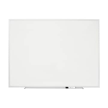 Staples Standard Durable Melamine Dry-Erase Whiteboard, Aluminum Frame, 4' x 3' (52675/28340)