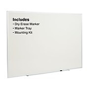 Staples Standard Durable Melamine Dry-Erase Whiteboard, Aluminum Frame, 6'W x 4'H (28325-CC)