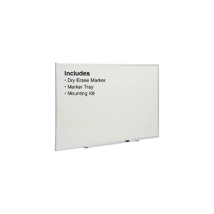 Staples 1682170 Standard Melamine Whiteboard Aluminum Finish Frame