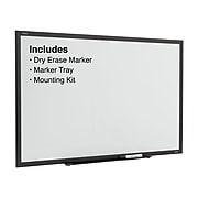 Staples Standard Durable Magnetic Steel Dry-Erase Whiteboard, Aluminum Frame, 3' x 2' (28689-CC)