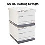Staples Heavy Duty 50% Recycled Corrugated File Box Lift Off Lid, Letter/Legal Size, White/Gray, 4/Carton (2522303)~#|#~s1219605_sc7
