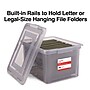 Staples File Box Plastic File Box Snap, Letter/Legal Size, Frost Gray (140170/140160)~#|#~s1219617_sc7