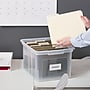 Staples File Box Plastic File Box Snap, Letter/Legal Size, Clear (140168/140139)~#|#~s1219622_sc7