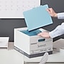 Staples Heavy Duty 50% Recycled Corrugated File Box Lift Off Lid, Letter/Legal Size, White/Gray, 4/Carton (2522303)~#|#~s1219661_sc7