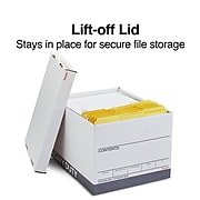 Staples Heavy Duty File Box, Lift Off Lid, Letter/Legal, White/Gray, 12/Carton (TR59219)