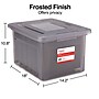 Staples File Box Plastic File Box Snap, Letter/Legal Size, Frost Gray (140170/140160)~#|#~s1219676_sc7