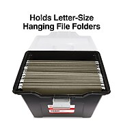 TRU RED™ Portable File Tote, Letter Size, Black, 4/Carton (TR57622CT)
