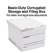Staples File Box, Lift Off Lid, Letter/Legal, White/Black, 20/Case (TR59212)
