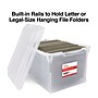 TRU RED™ Store & Slide Weather-Resistant File Box, Letter/Legal, Clear, 4/Carton (TR57621CT)~#|#~s1219740_sc7