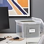 Staples Plastic File Box Snap, Letter/Legal Size, Clear, 4/Carton (TR57620CT)~#|#~s1219742_sc7