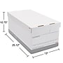 Staples Medium Duty 50% Recycled Corrugated File Box Lift Off Lid, Letter Size, White/Gray, 4/Carton (2489603/2489602)~#|#~s1219757_sc7