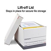 Staples Triple Wall Heavy Duty File Box, Lift Off Lid, Letter/Legal, White/Gray, 12/Carton (TR59220)