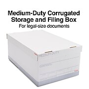Staples Medium Duty File Box, Lift Off Lid, Legal, White/Gray, 12/Carton (TR59217)