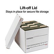 Staples File Box, Lift Off Lid, Letter/Legal, White/Black, 10/Pack (TR59208)