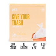 Perk™ 10 Gallon Trash Bag, .36 Mil, Clear, 300 Bags/Box (PK56746)