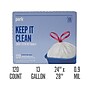 Perk™ 13 Gallon Kitchen Trash Bag, 28" x 24", Low Density, 0.9 mil, White, 120 Bags/Box, 3 Boxes/Carton (PK56750CT)~#|#~s1219908_sc7
