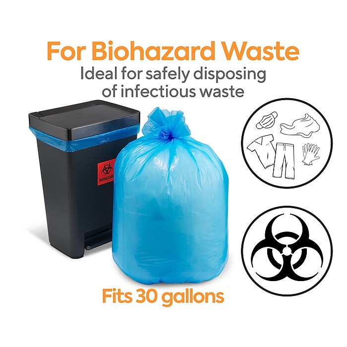 Coastwide Professional™ 20-30 Gallon Biohazard Bag,LowDensity, 1.3